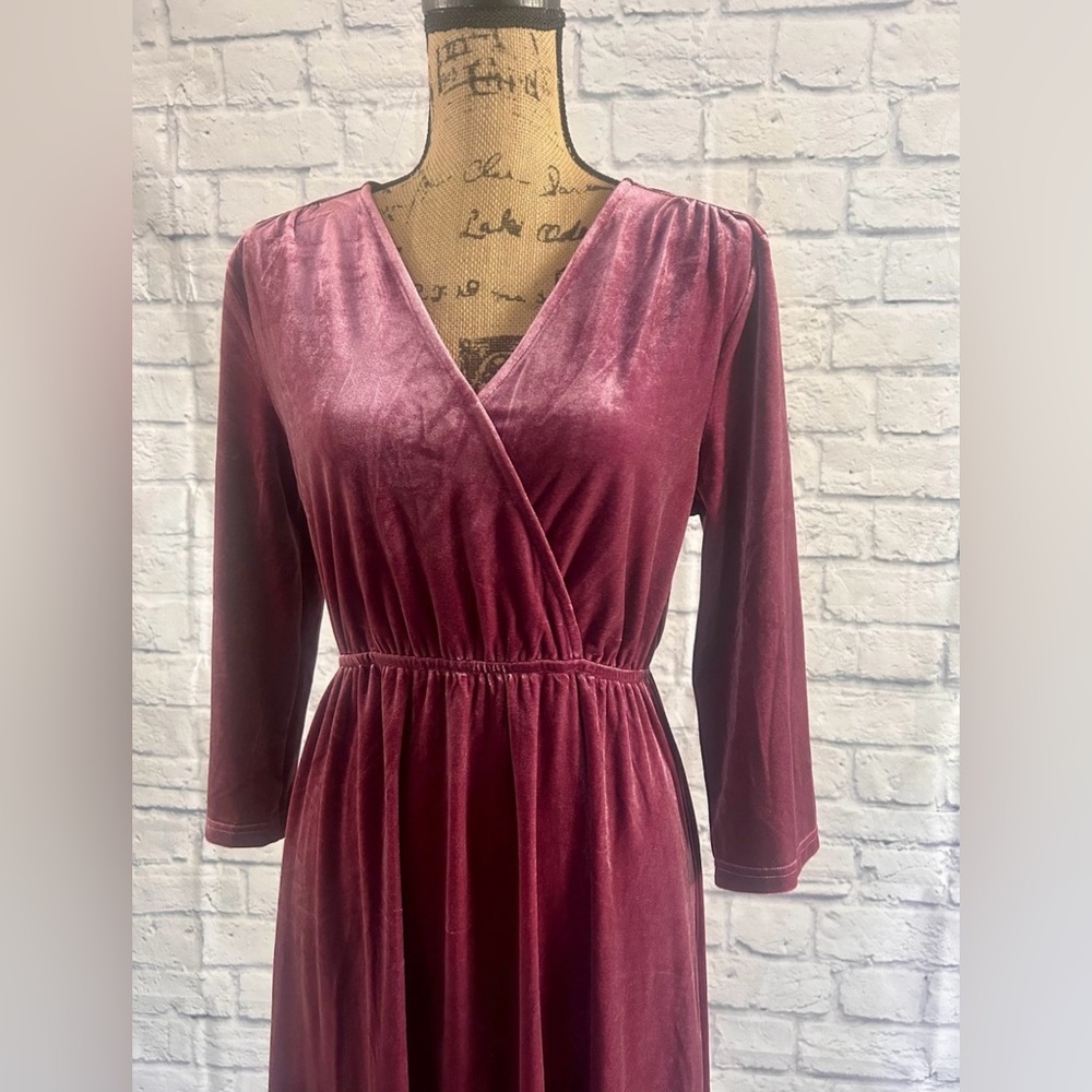 Piper & Scoot Velvet Dress Fall Faux Wrap Vintage Romantic Whimsigoth Victorian - Picture 3 of 7